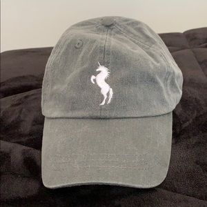 DphiE Designs Unicorn Embroidered Hat in Grey